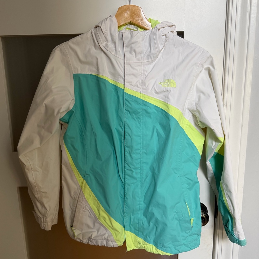 The North Face Girls' Mountain View Triclimate Rain Jacket ONLY Teal/Lime